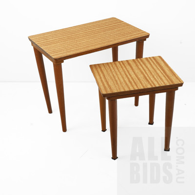 Set of Two Retro Nesting Tables with Laminex Tops