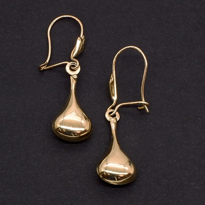 Pair of Silver Gold Plated Drop Earrings