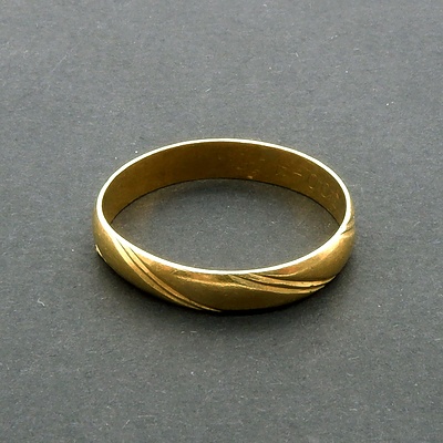 18ct Yellow Gold Gents Wedding Ring, 4.3g