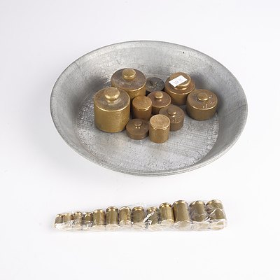 A Collection of Early Middle Eastern Brass Scale Weights with Farsi Inscriptions