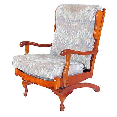 Retro Parker Knoll Style Platform Rocking Chair with Original Fabric