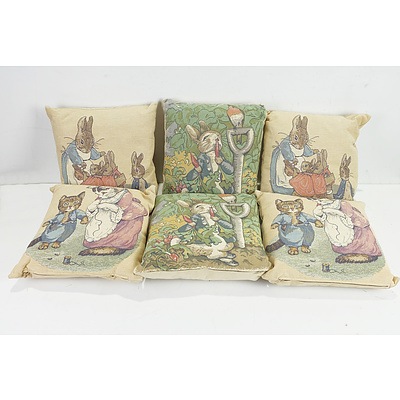 Six Peter Rabbit Themed Pillows