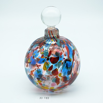 Studio Glass Lidded Perfume Bottle - Signed to Base M. Meek