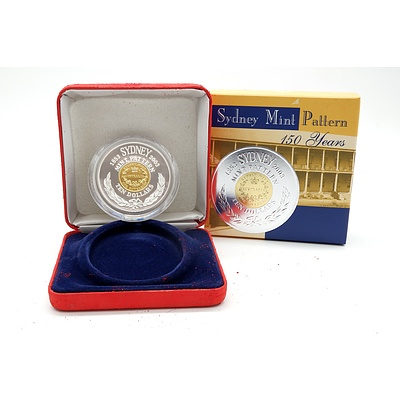 RAM Sydney Mint Pattern 150 Years .999 Silver and 24ct Gold Plated $10 Coin