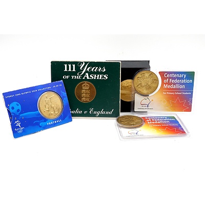111 Years of the Ashes Medallion, Centenary of Federation Medallions (3), Department of Veterans Affairs Medallion and More