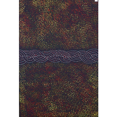 Gracie Morton Pwerle (born c1956), Medicine Leaves, 2018, Acrylic on Canvas