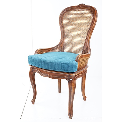 Reproduction French Louis Style Armchair with Upholstered Cushion