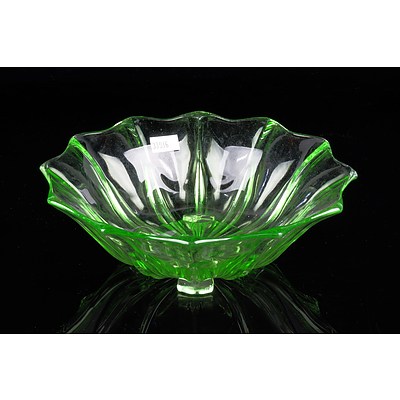 Art Deco Uranium Glass Bowl
