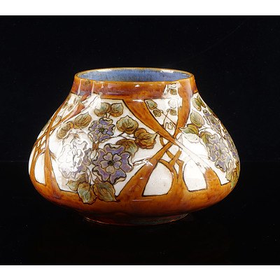 Royal Doulton Bessie Newberry Arts & Crafts Style Glazed Ceramic Vase, Early 20th Century