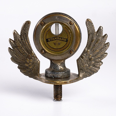 Vintage Standard Winged Hood Ornament with Inbuilt Thermometer