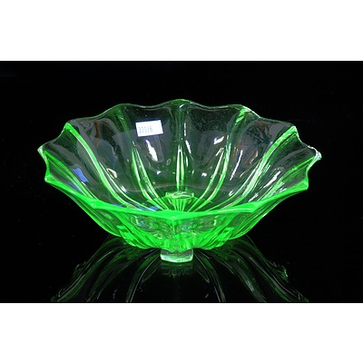 Art Deco Uranium Glass Bowl