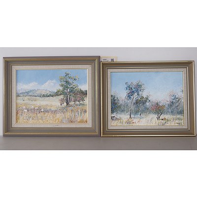 J. Matson, Pair of Landscapes, Oil on Board, Signed and Dated Lower Right: J. Matson '89