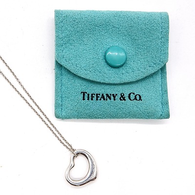 Tiffany & Co Sterling Silver Open Heart Necklace