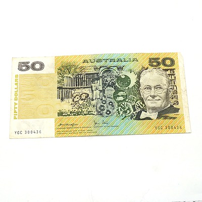 Australian Knight / Stone $50 Note, YGC 300436