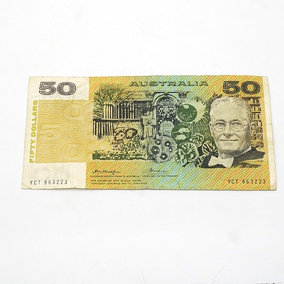 Australian Knight / Wheeler $50 Note, YCT 863223