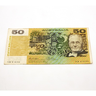 Australian Knight / Wheeler $50 Note, YCK818266