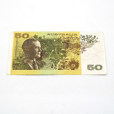 Australian Knight/ Stone $50 Note, YHF698623