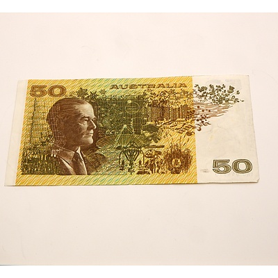 Australian Johnston/ Stone $50 Note, YKJ044719