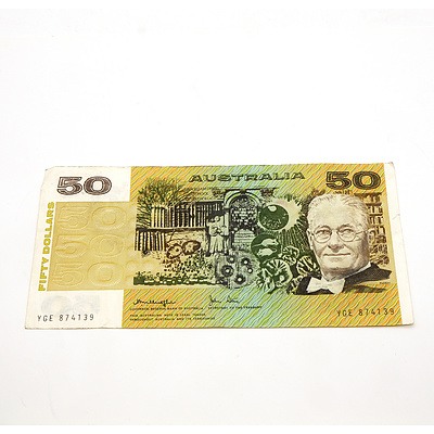 Australian Knight/ Stone $50 Note, YGE874139