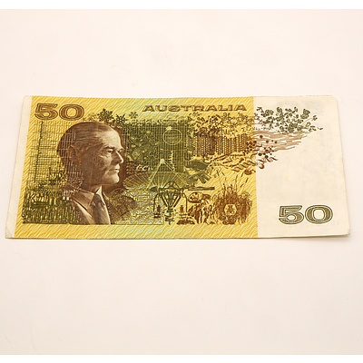 Australian Knight/ Stone $50 Note, YDE095699