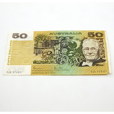 Australian Johnston/ Stone $50 Note, YJS570327