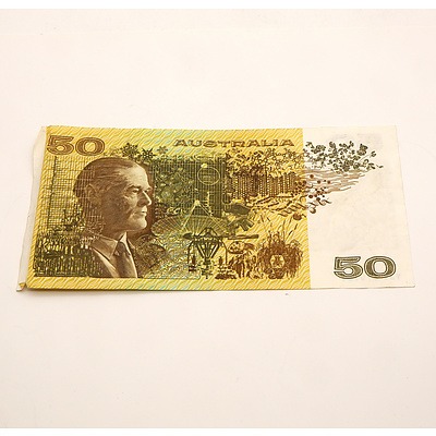 Australian Johnston/ Stone $50 Note, YJS570327