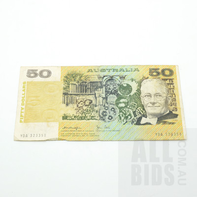 Australian Knight/ Stone $50 Note, YDA323358