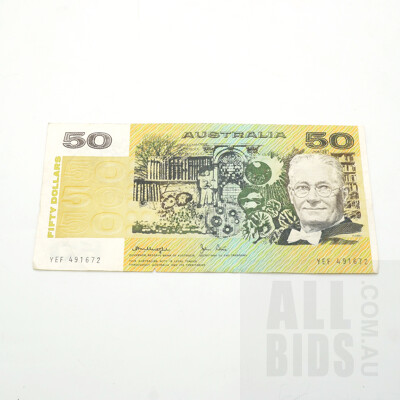 Australian Knight/ Stone $50 Note, YEF491672