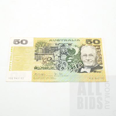 Australian Knight/ Stone $50 Note, YEQ943102