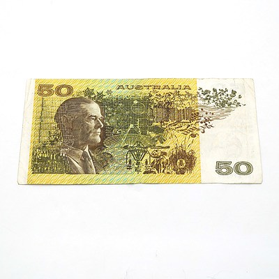 Australian Johnston/ Stone $50 Note, YKK810739