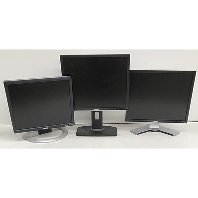 Dell 1908FPt & 1704FPTt LCD Monitors - Lot of Three