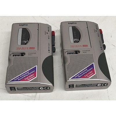 Sanyo TRC-690M Micro-cassette Recorder - Lot of Two