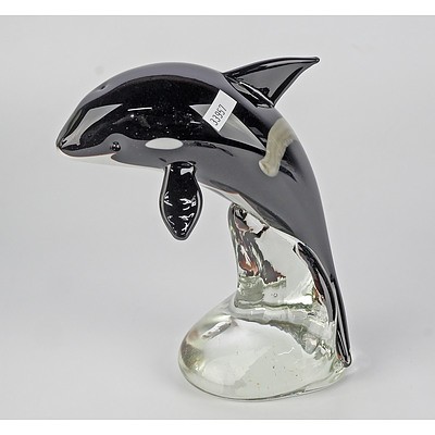 Art Glass Figure of Killer Whale