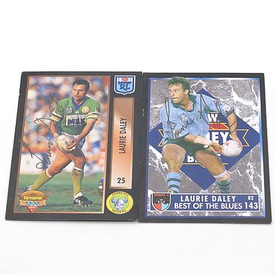 Two 1994 Signed Laurie Daley Cards, Including Best of the Blues