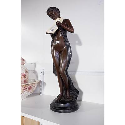 Bronze Statuette of a Naked Woman - 58 cm High