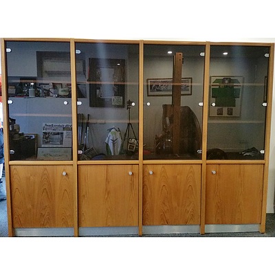 Eight Section Display/Storage Cabinet