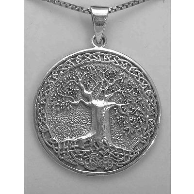 Sterling Silver Tree Of Life And Celtic Swirl Pendant