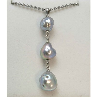 Three Pearl Kasumi Cultured Pearl Necklace