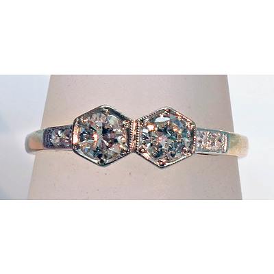 Vintage 18ct Gold Two-Stone Diamond Ring