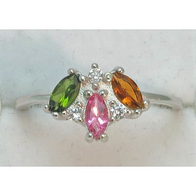 Sterling Silver Natural Tourmaline Ring