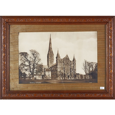 Four Vintage Photogravure Prints of Salisbury Cathedral