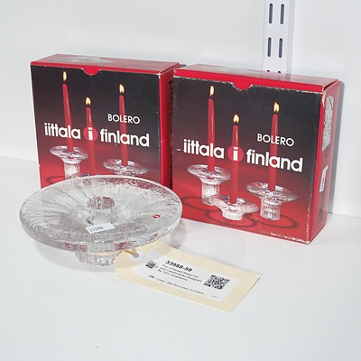 Pair of Boxed Iittala Finland Candlesticks Designed By Timo Sarpaneva