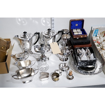 Hecworth Silverplate Coffee and Tea Set with Assorted Silvrplate Wares