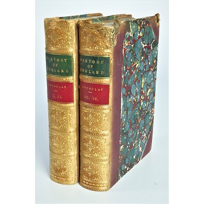 Lord Macaulay, History of England, Volume I and III, Longmans, Green and Co, London, 1868, Leather Bound Hardcovers