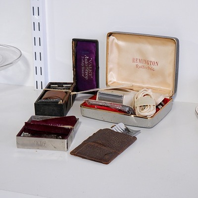 Group of Shaving Collectibles including Gillette and Remington