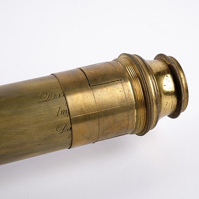 Vintage Brass and Wooden Telescope