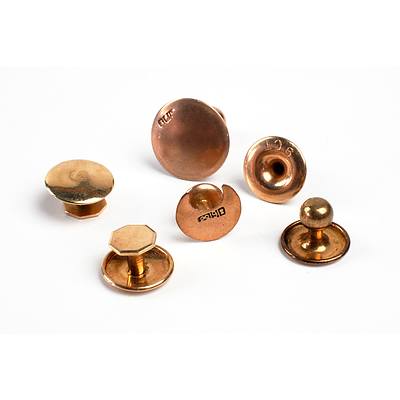9ct Rose Gold Buttons, 5g