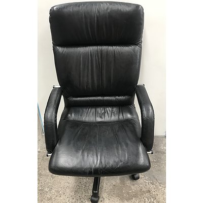 Burgtec Australia Black Leather Office Chair