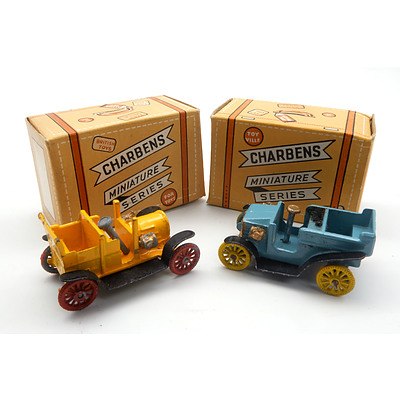 Two Vintage Charbens Miniature Series Models - No 2 Spyker 1905 and No 10 1902 Wolsley (2)
