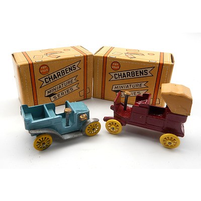 Two Vintage Charbens Miniature Series Models - No 12 Vauxhall Hansom Cab and No 10 1902 Wolsley (2)